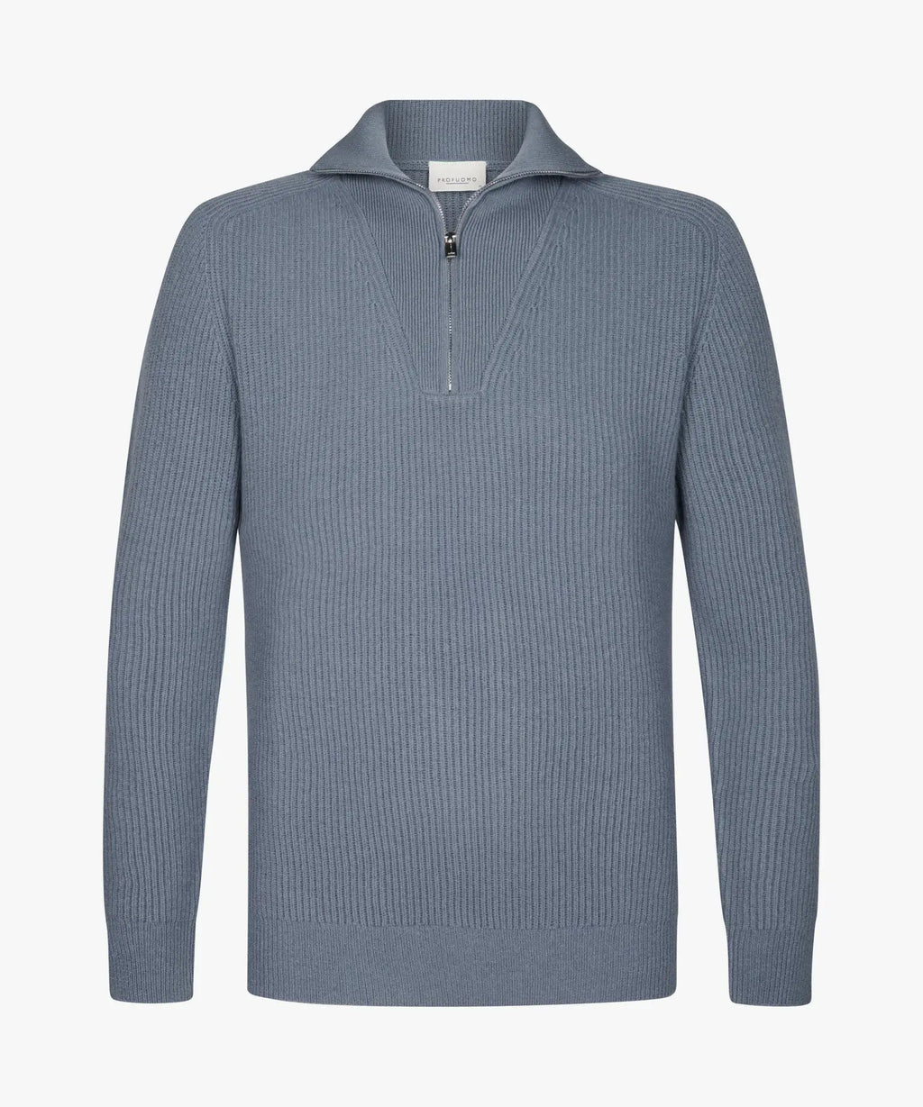 PROFUOMO PULLOVER HALF ZIP BLUE (PPWJ30025E)