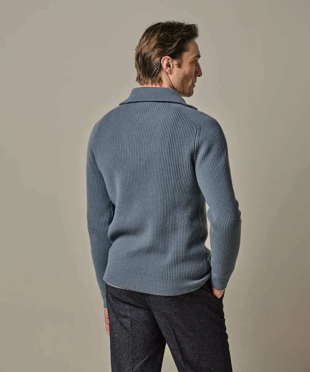 PROFUOMO PULLOVER HALF ZIP BLUE (PPWJ30025E)
