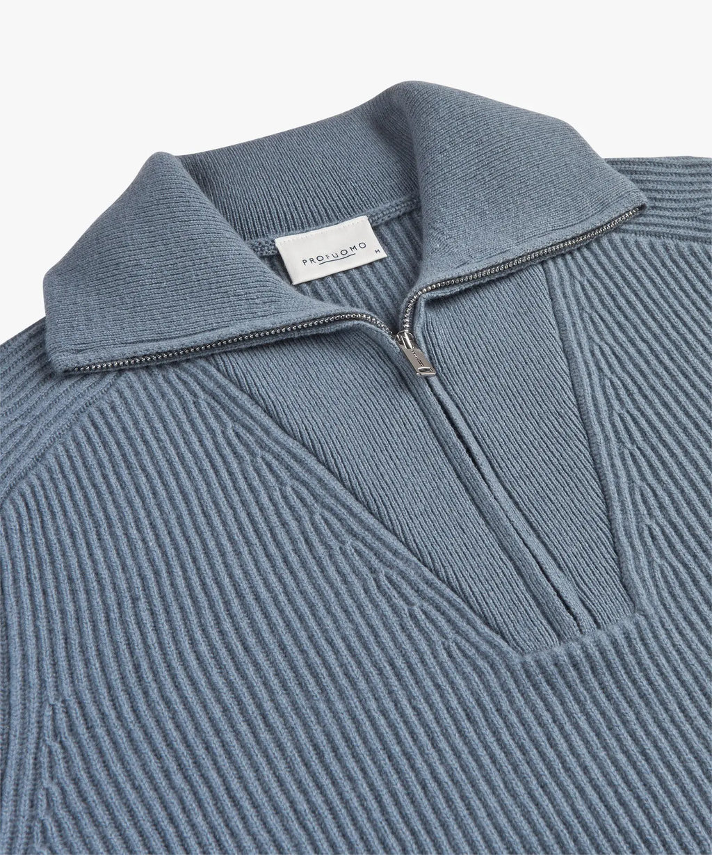 PROFUOMO PULLOVER HALF ZIP BLUE (PPWJ30025E)