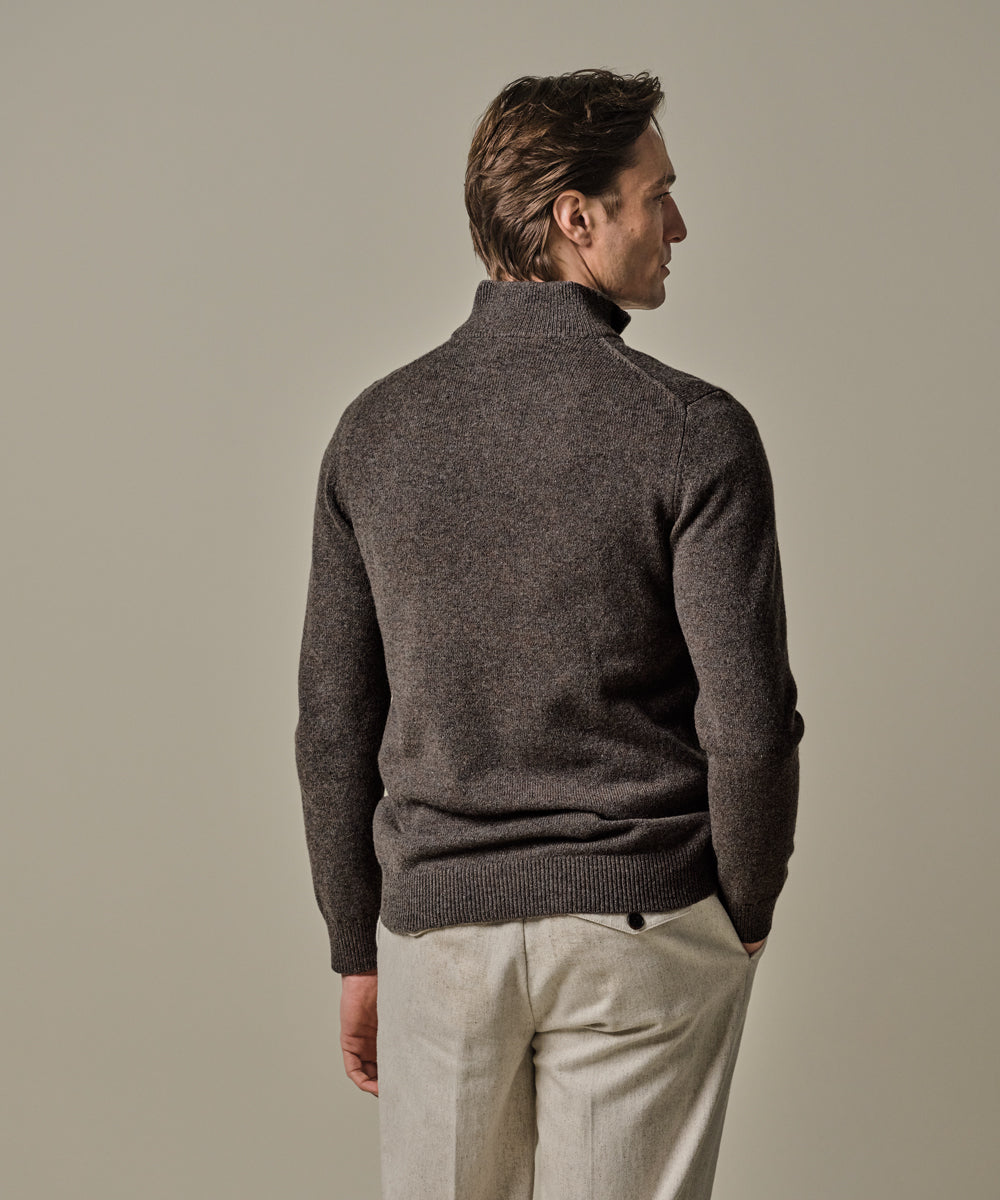 PROFUOMO PULLOVER HALF ZIP BROWN (PPWJ30029B)