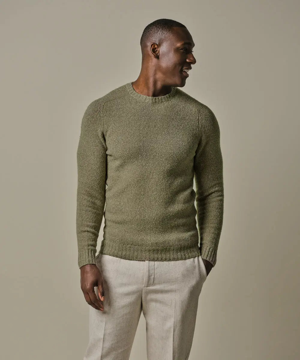 PROFUOMO PULLOVER CREW NECK ARMY (PPWJ30037A)