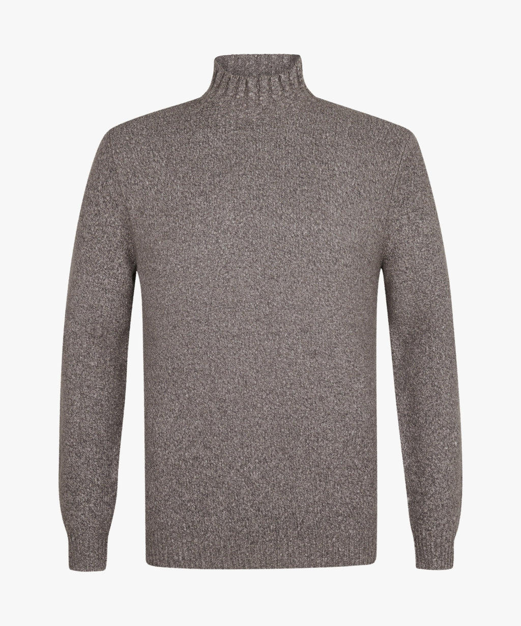 PROFUOMO PULLOVER MOCK NECK L BROWN (PPWJ30038B)