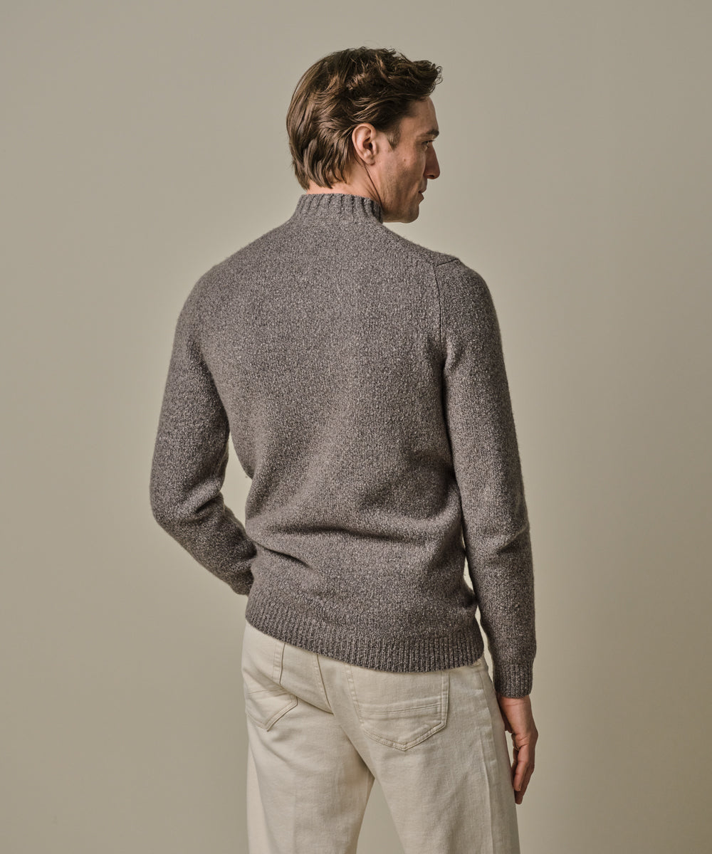 PROFUOMO PULLOVER MOCK NECK L BROWN (PPWJ30038B)