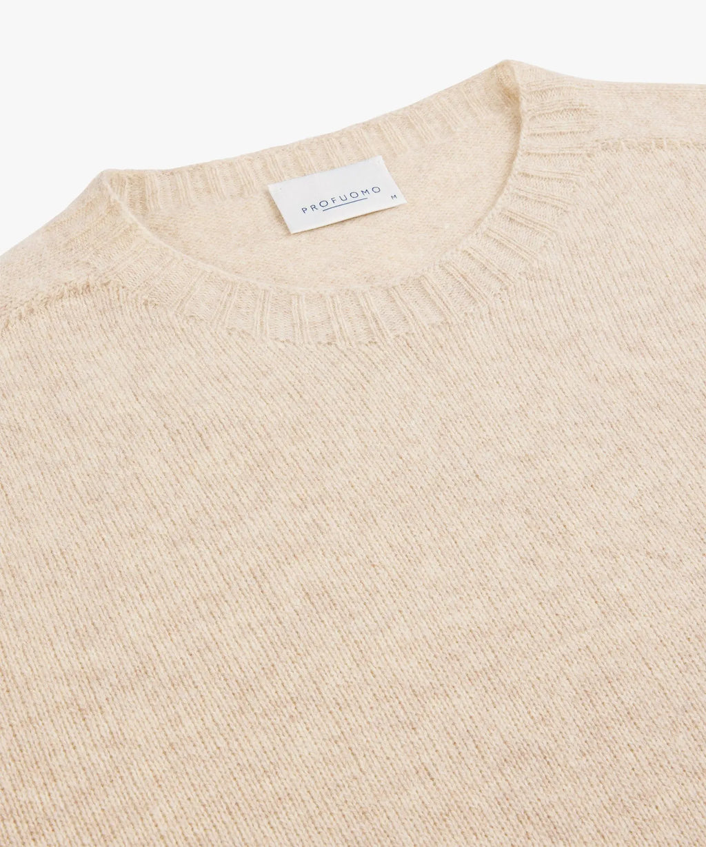 PROFUOMO PULLOVER CREW NECK L SAND (PPWJ30044C)