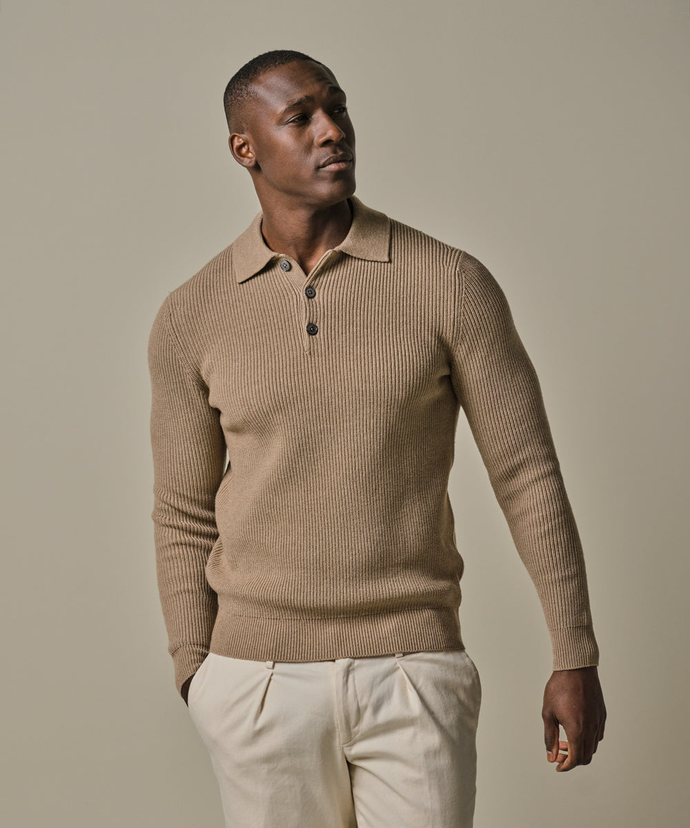 PROFUOMO POLO LS BEIGE (PPWJ30046A)
