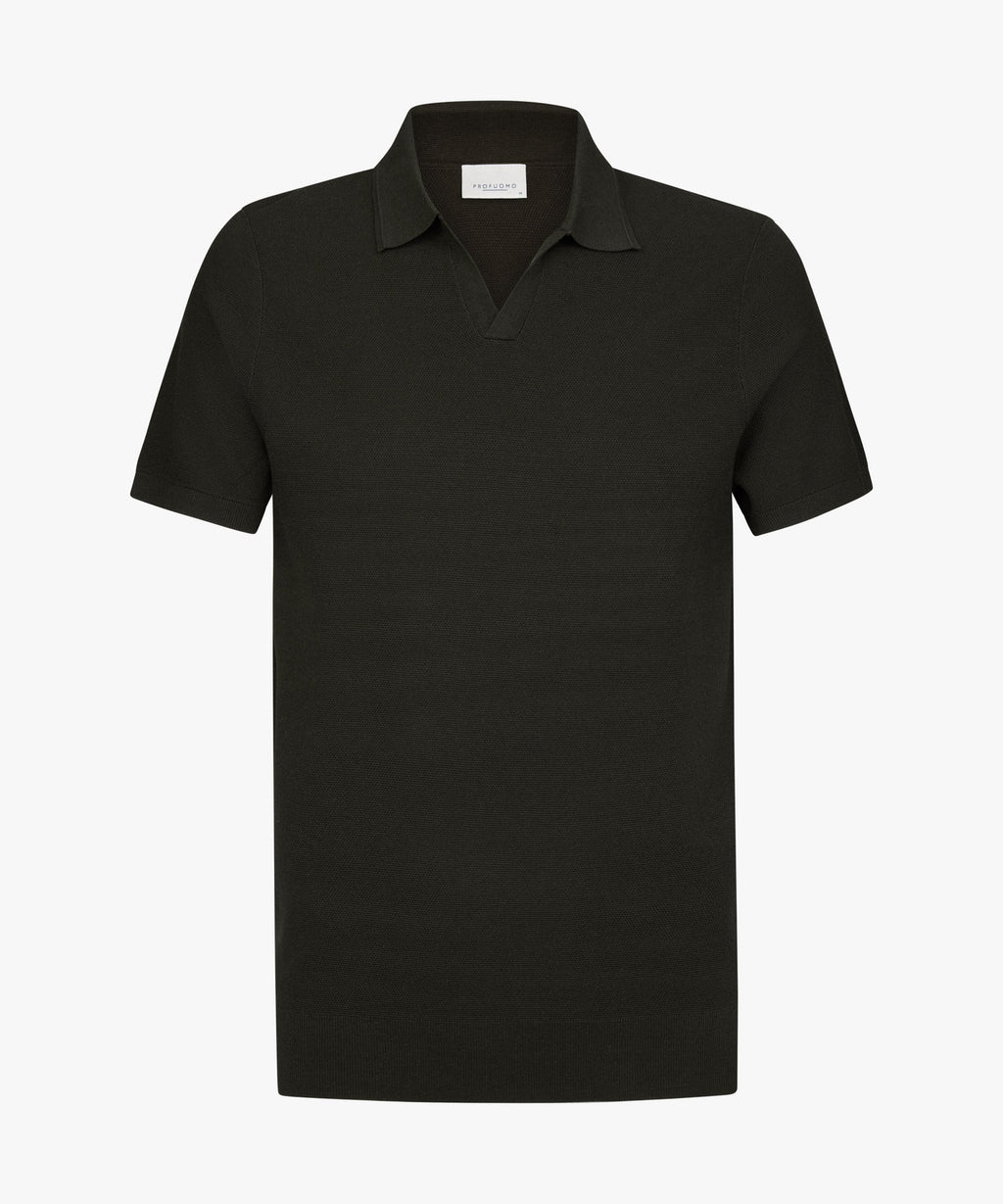 POLO OPEN COLLAR SS D BROWN