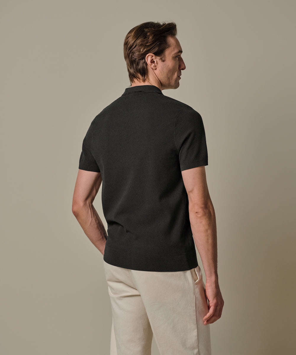 POLO OPEN COLLAR SS D BROWN