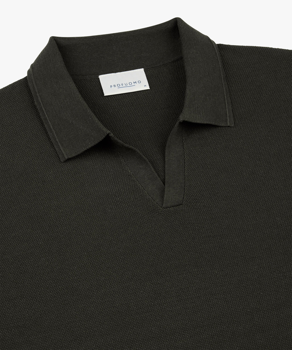 POLO OPEN COLLAR SS D BROWN
