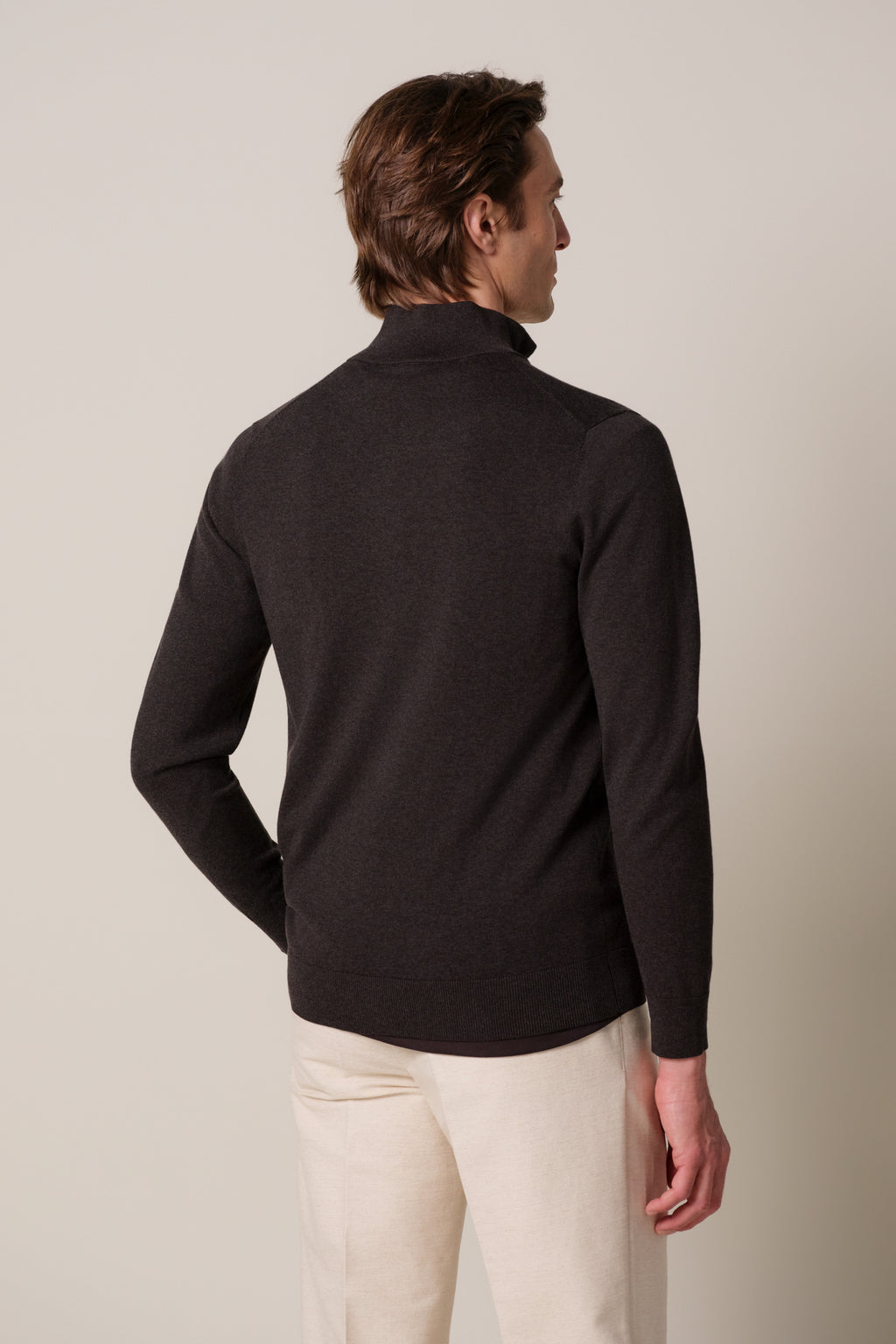 PULLOVER HALF ZIP BROWN