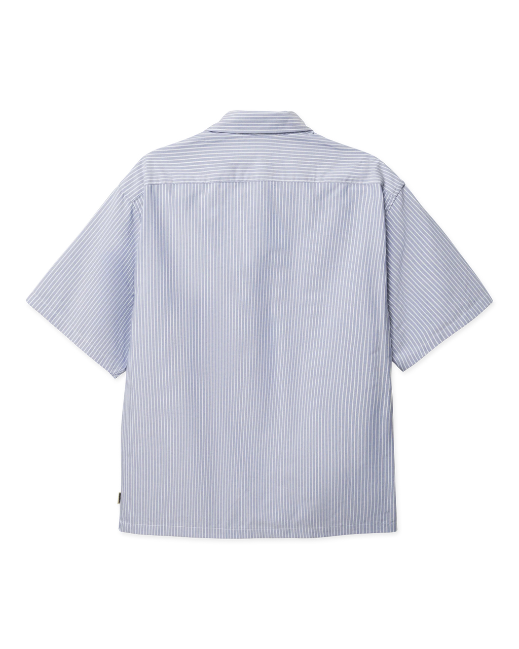 Woodbird WBWang Ox Flower Shirt lichtblauw, achteraanzicht van het katoenen overhemd met korte mouwen.