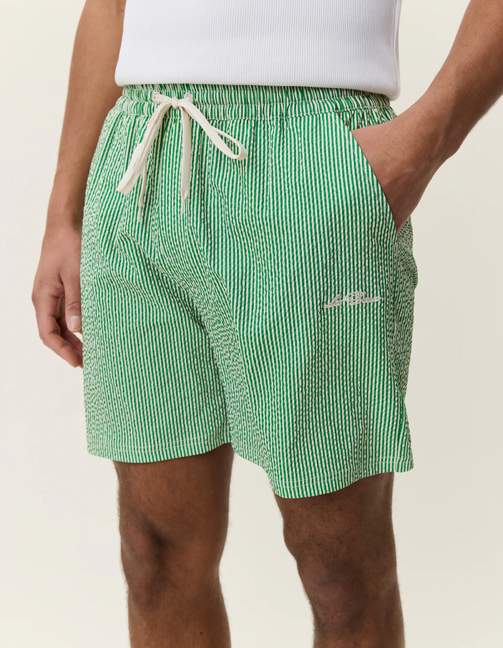 Les Deux / Stripe Seersucker Swim Shorts