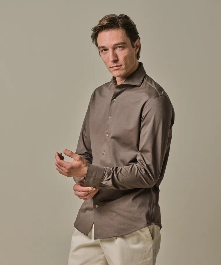 PROFUOMO SHIRT X-CUTAWAY SF L.BROWN  (PPWH30026B)