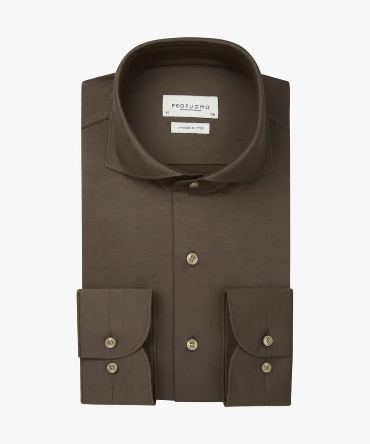 PROFUOMO SHIRT X-CUTAWAY SF L.BROWN  (PPWH30026B)