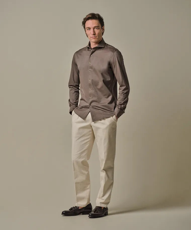 PROFUOMO SHIRT X-CUTAWAY SF L.BROWN  (PPWH30026B)