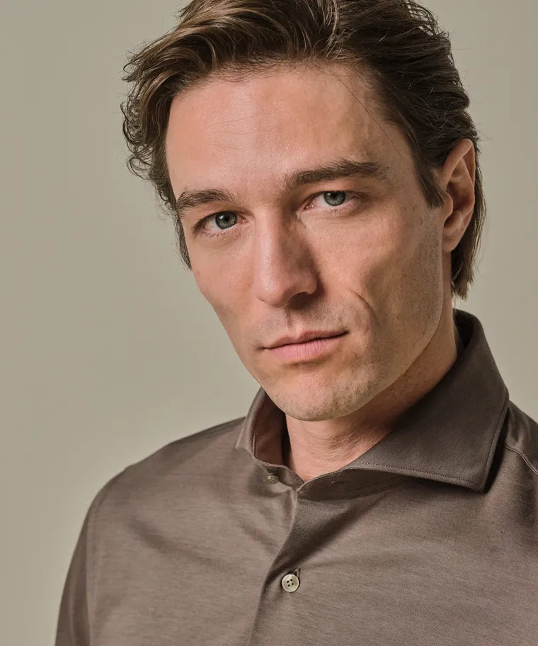 PROFUOMO SHIRT X-CUTAWAY SF L.BROWN  (PPWH30026B)