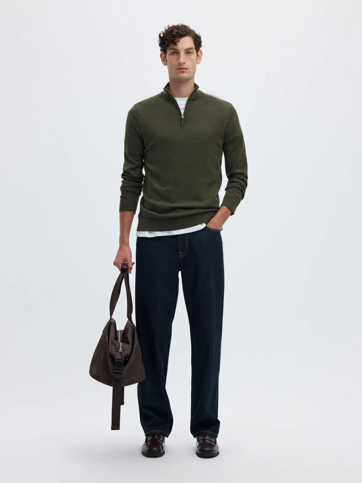 Half zip knit merino