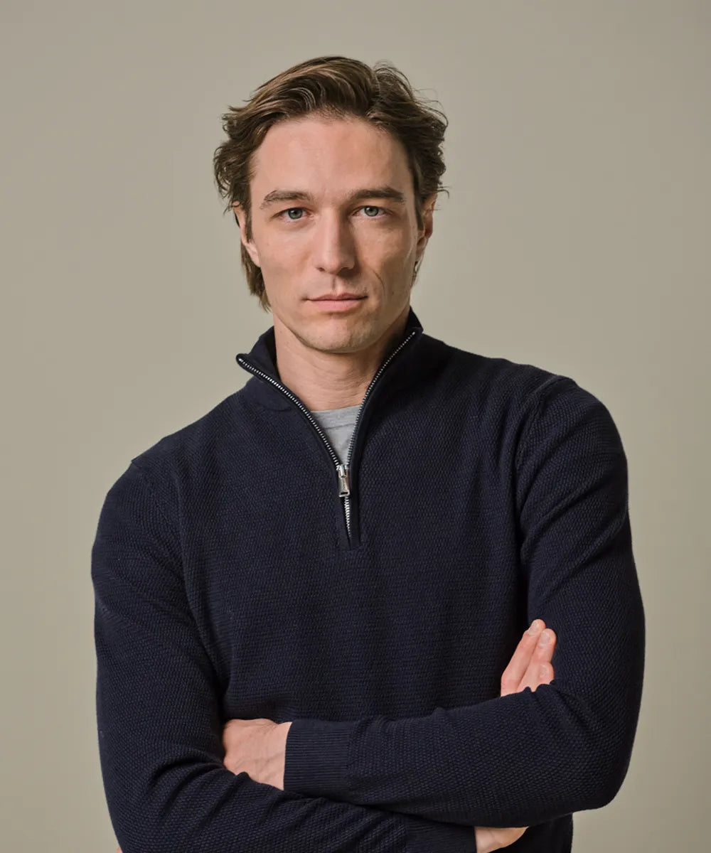 PROFUOMO PULLOVER HALFZIP NAVY (PPJ000010A)