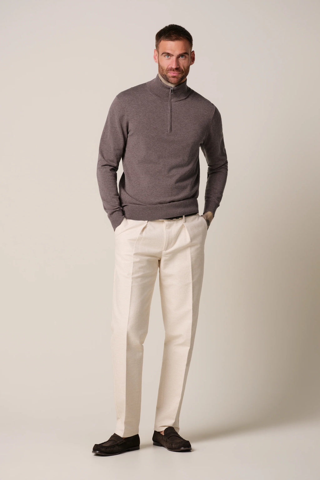 PULLOVER HALF ZIP AUBERGINE