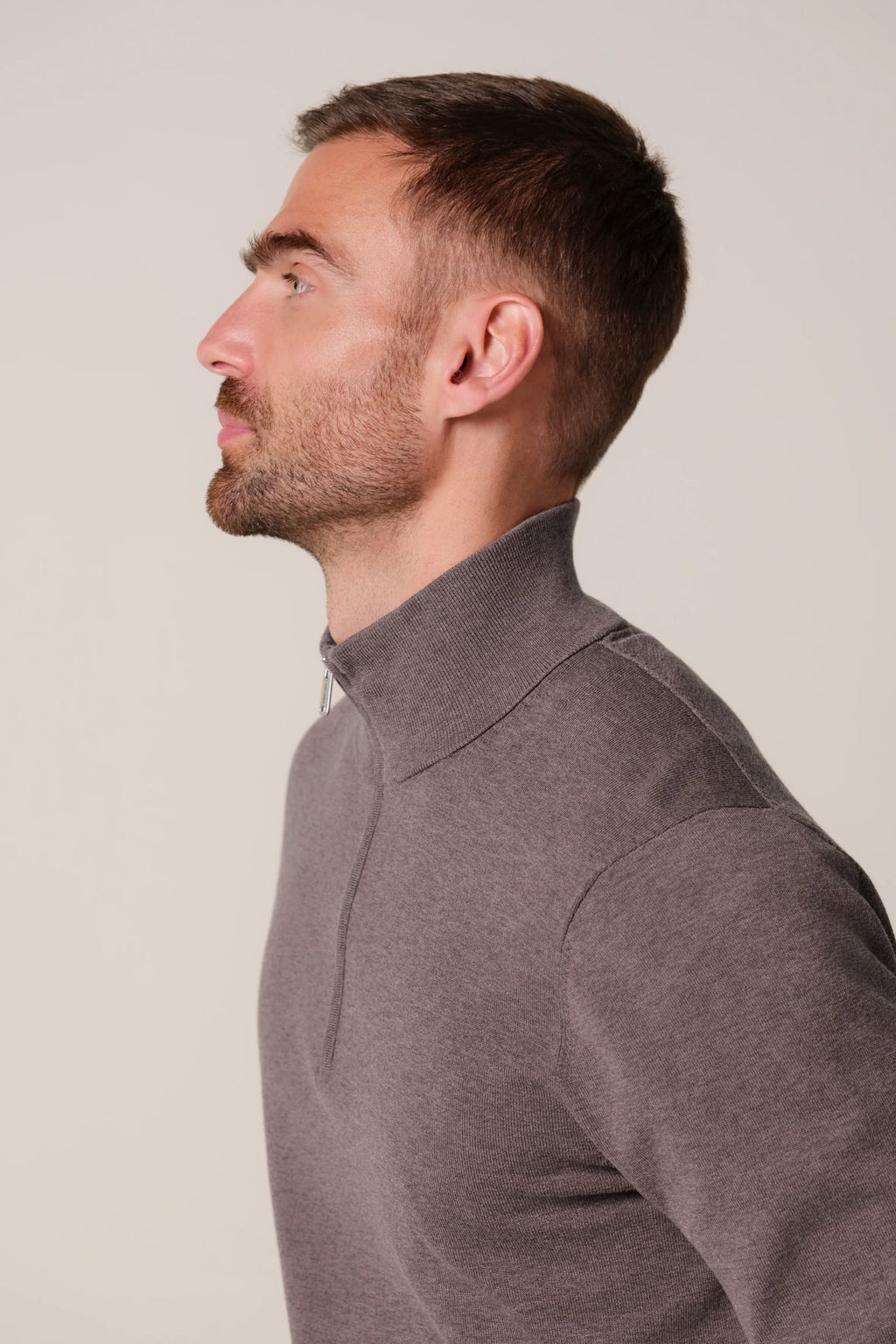 PULLOVER HALF ZIP AUBERGINE