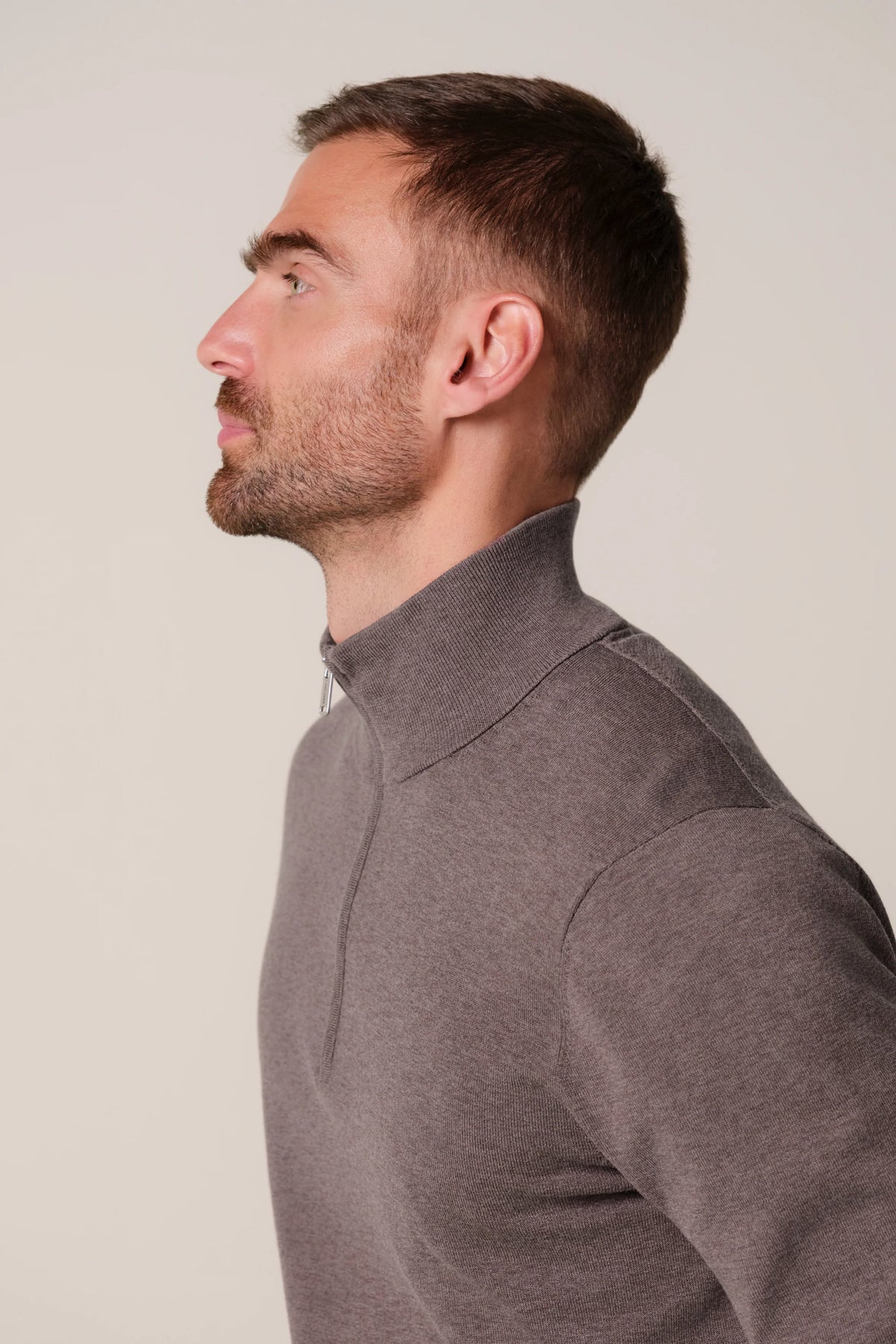 PULLOVER HALF ZIP AUBERGINE