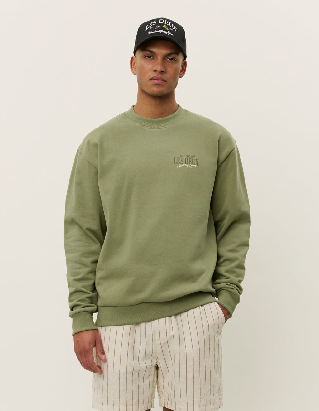 LES DEUX Allen Sweatshirt (Oil Green)