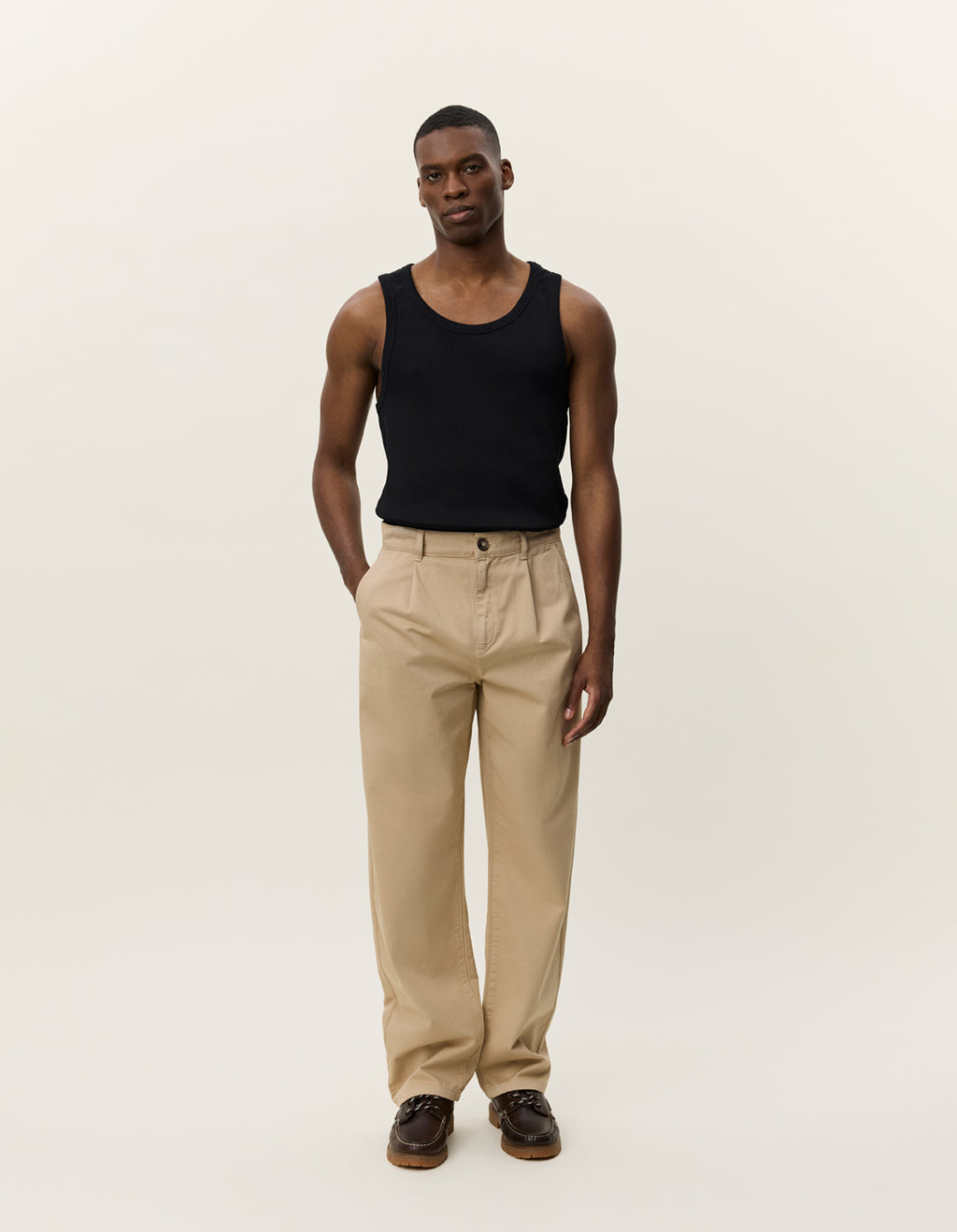 Les Deux Romeo Pleated Chino Pants (Irish Cream)