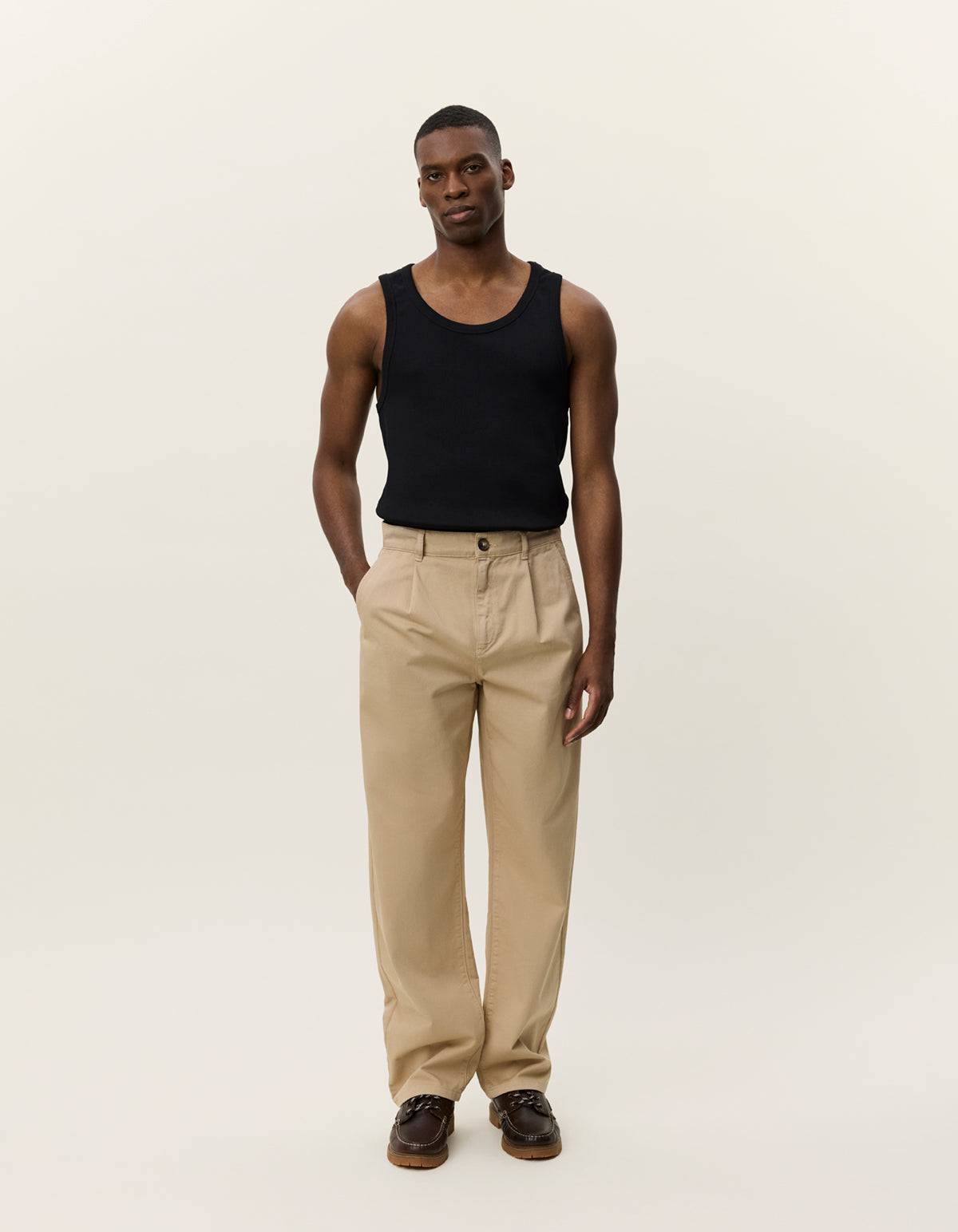Les Deux Romeo Pleated Chino Pants (Irish Cream)