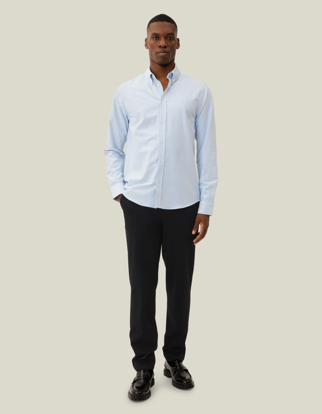 Les Deux Konrad Oxford Shirt (Light Blue/ White)