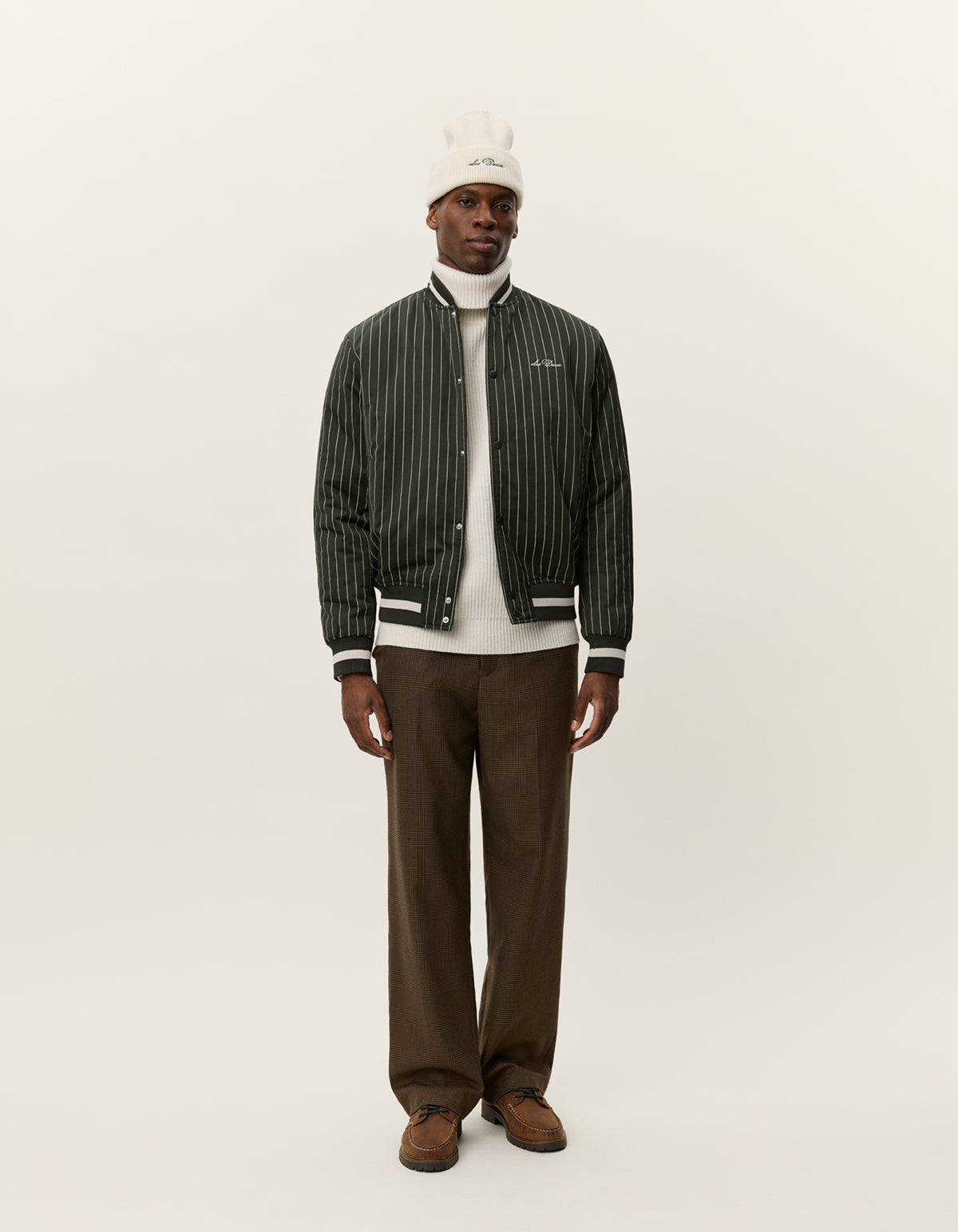 Les Deux Varsity Tech Pinstripe Jacket (Duffel Bag)