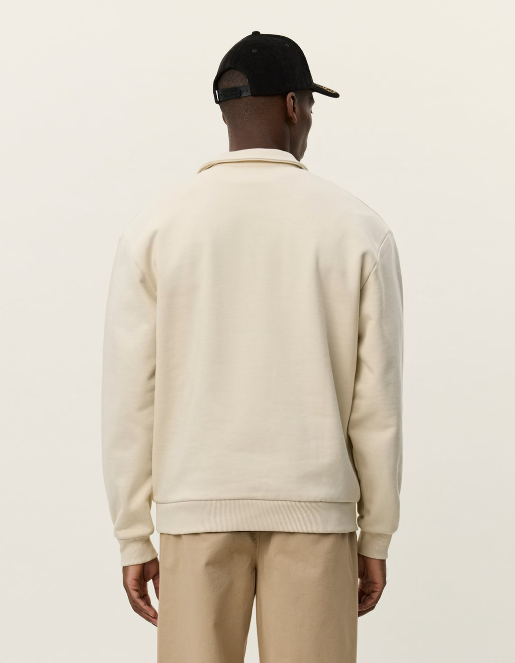 Les Deux Crew Half-Zip Sweatshirt (Ivory)