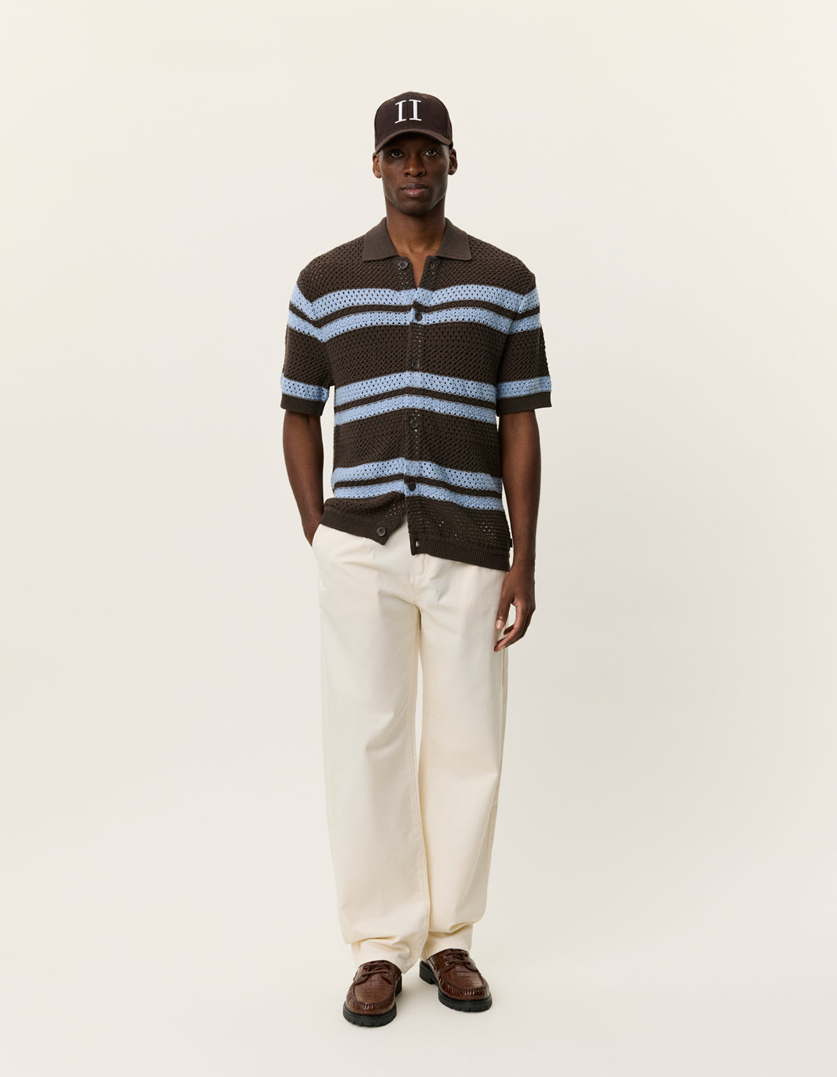 Les Deux / Gianni knitted SS shirt / Turkish coffee brown