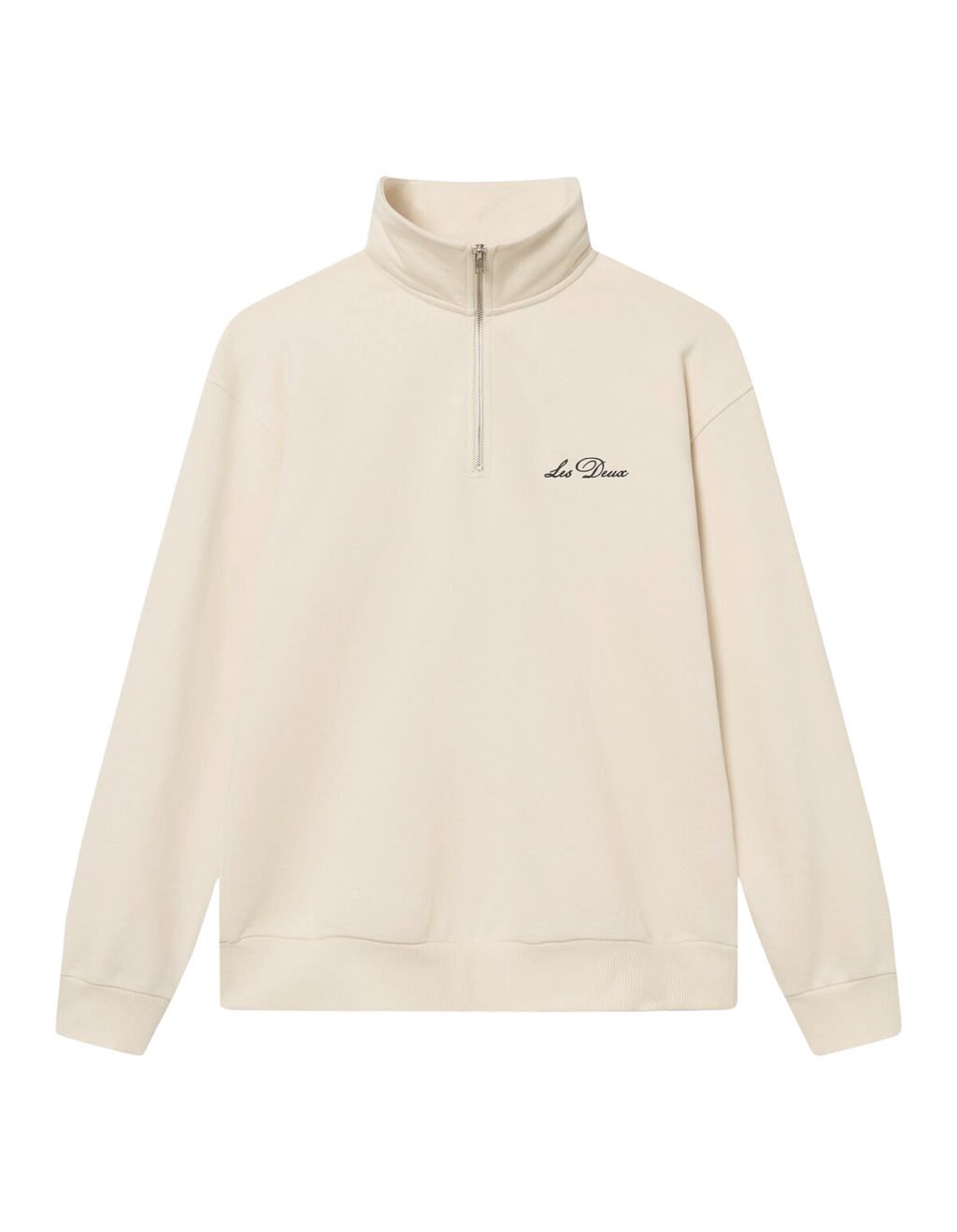 Les Deux Crew Half-Zip Sweatshirt (Ivory)
