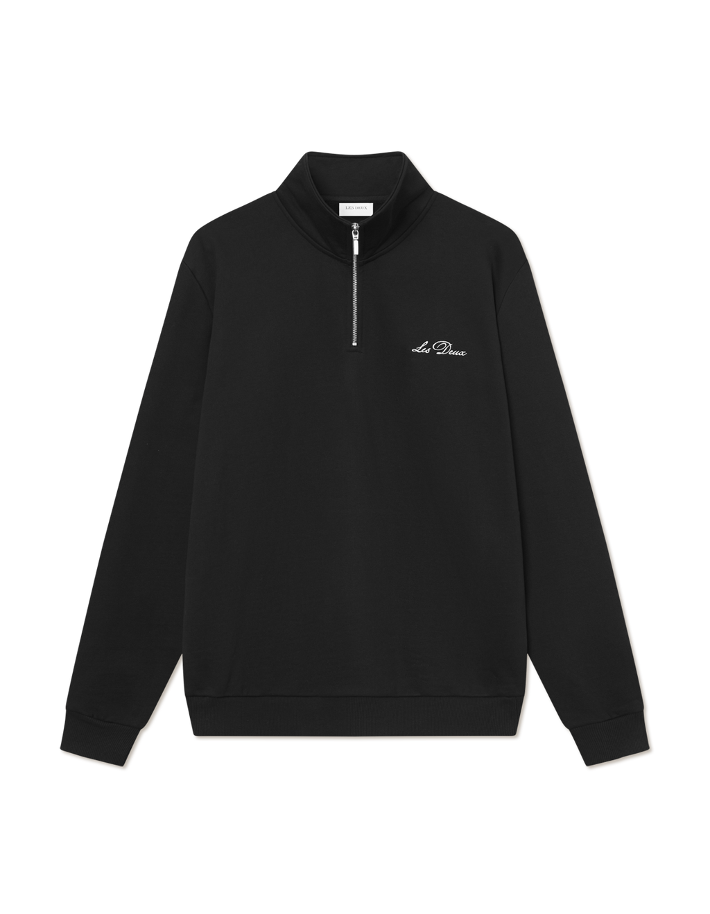 Les Deux Crew Half-Zip Sweatshirt (Black)