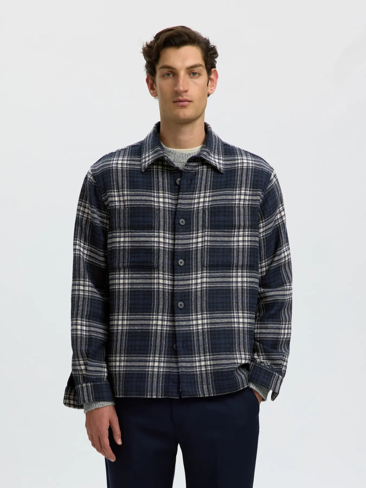 Wool blend overshirt