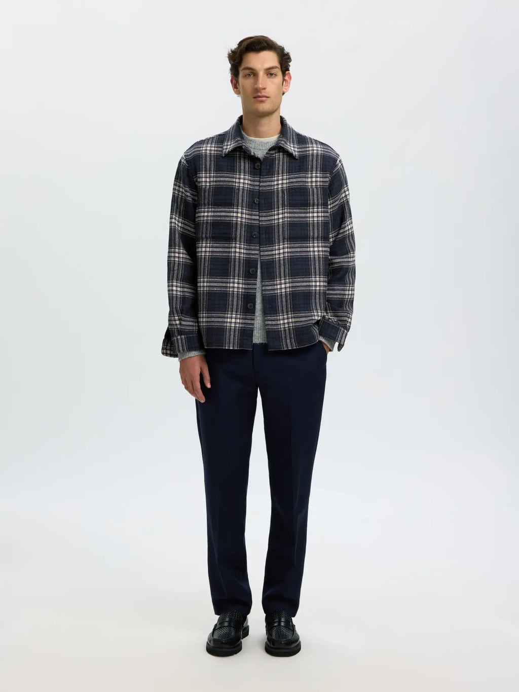 Wool blend overshirt