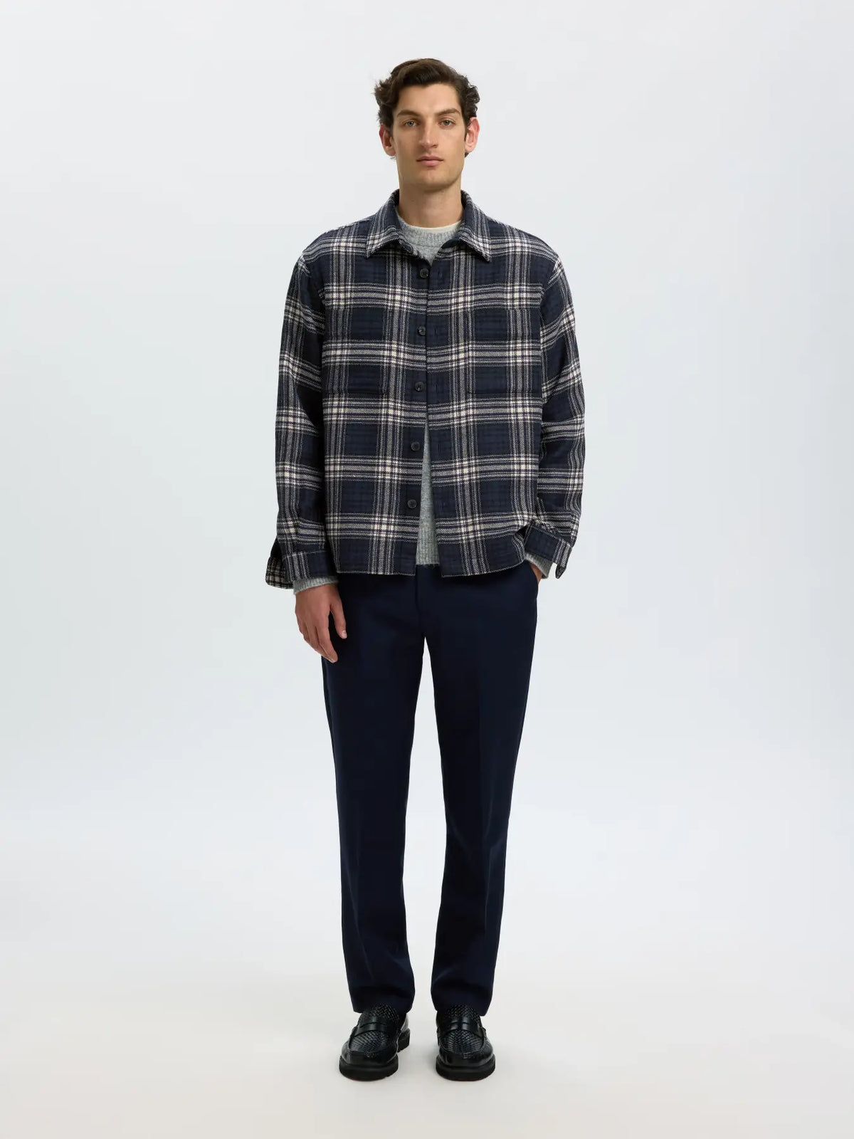 Wool blend overshirt