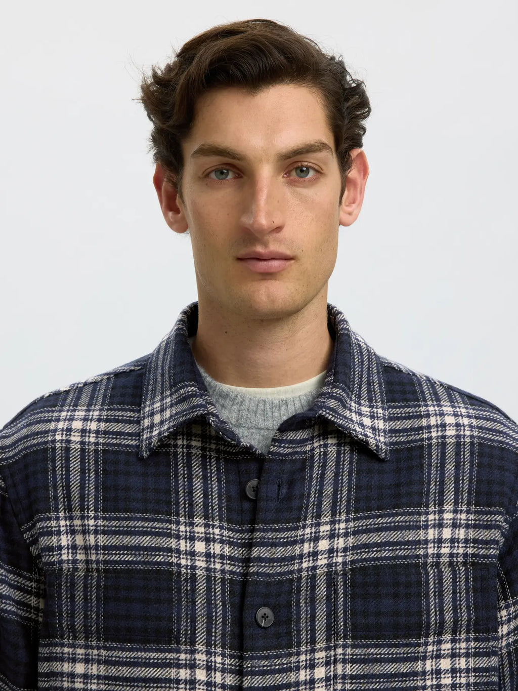 Wool blend overshirt