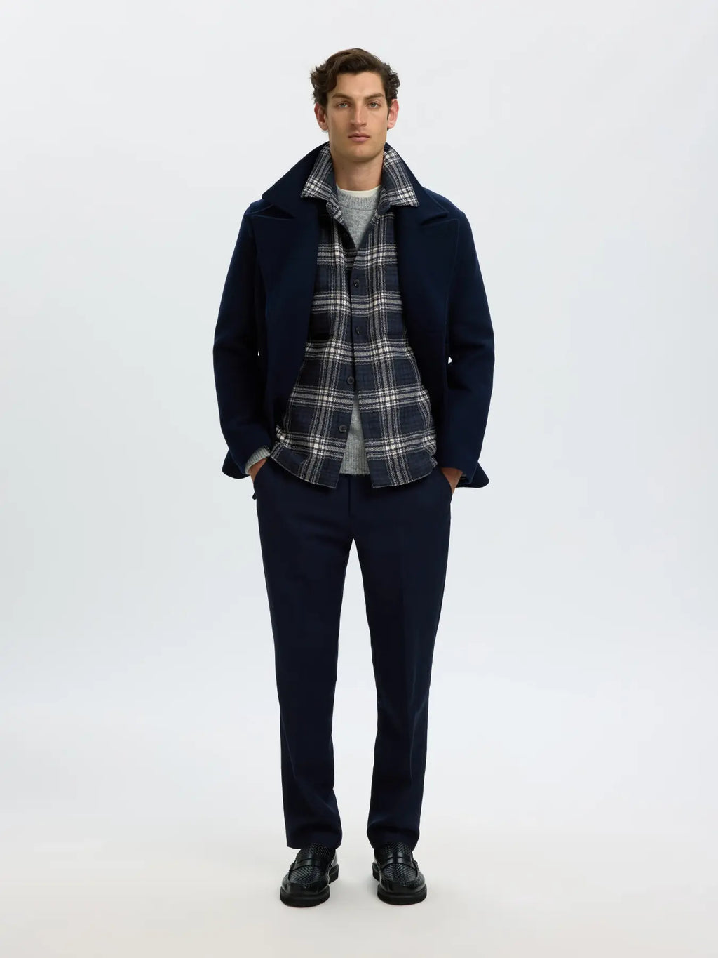 Wool blend overshirt