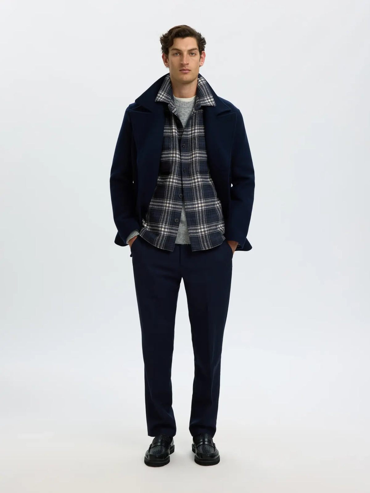 Wool blend overshirt