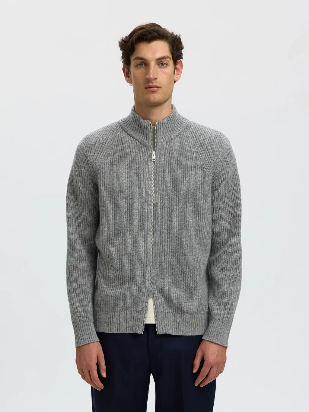 LS KNIT ZIP CARDIGAN