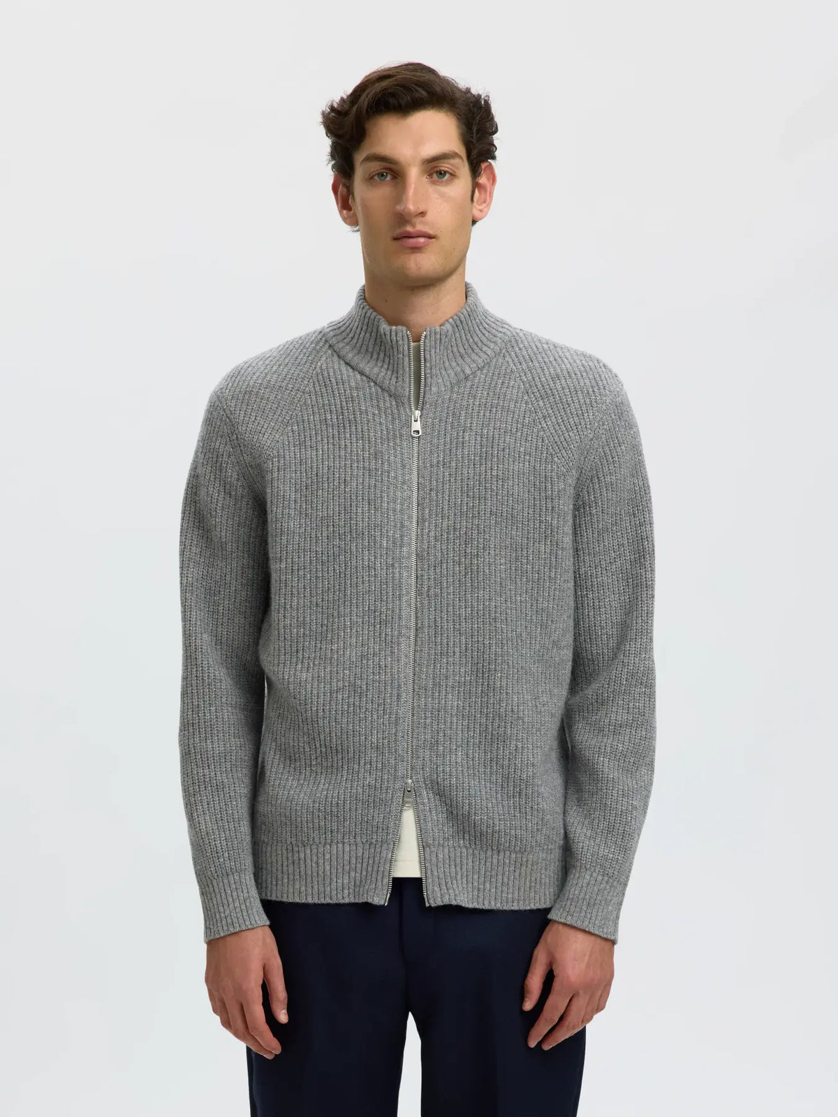 LS KNIT ZIP CARDIGAN