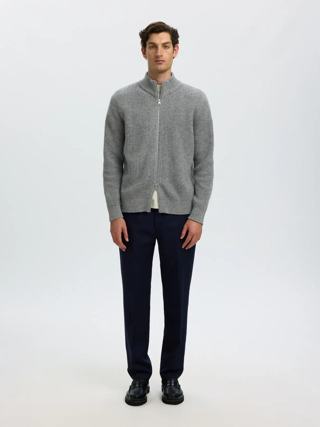 LS KNIT ZIP CARDIGAN