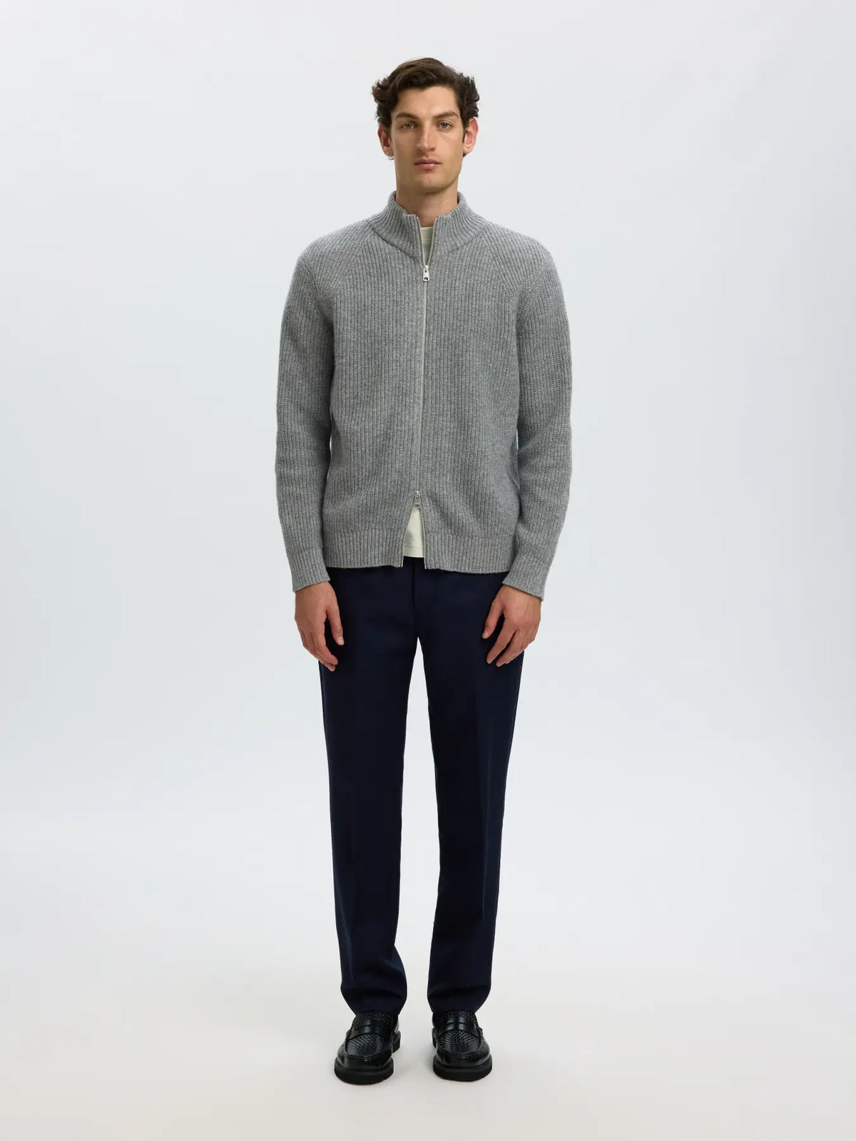 LS KNIT ZIP CARDIGAN