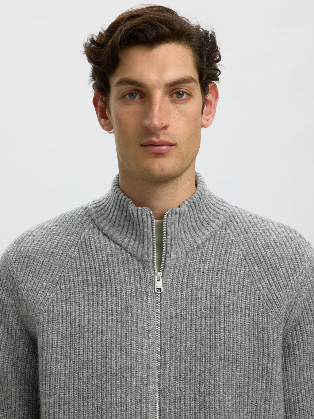 LS KNIT ZIP CARDIGAN