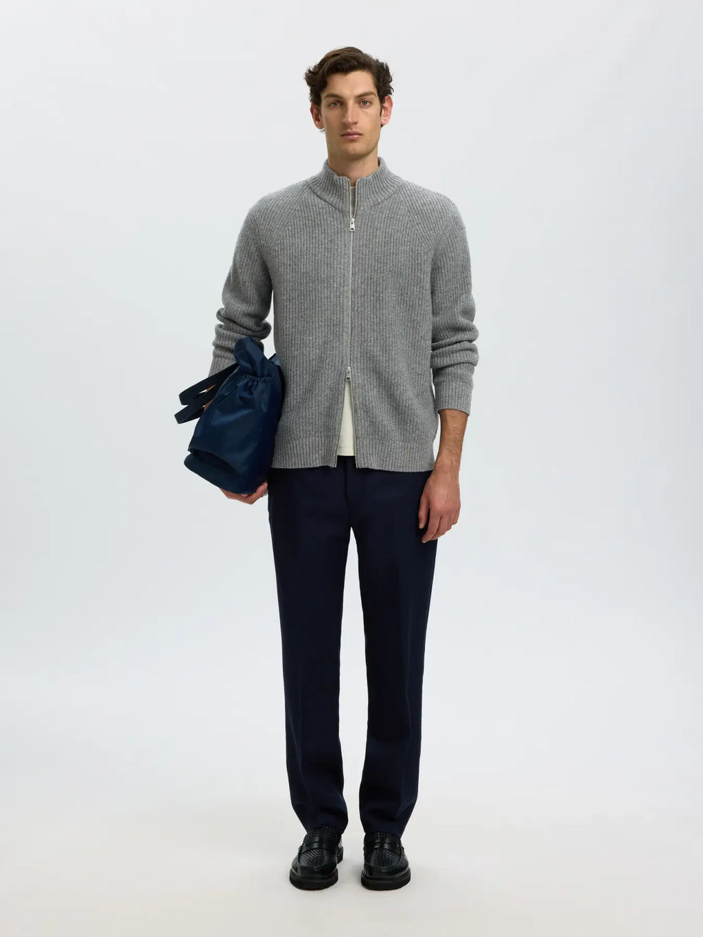 LS KNIT ZIP CARDIGAN