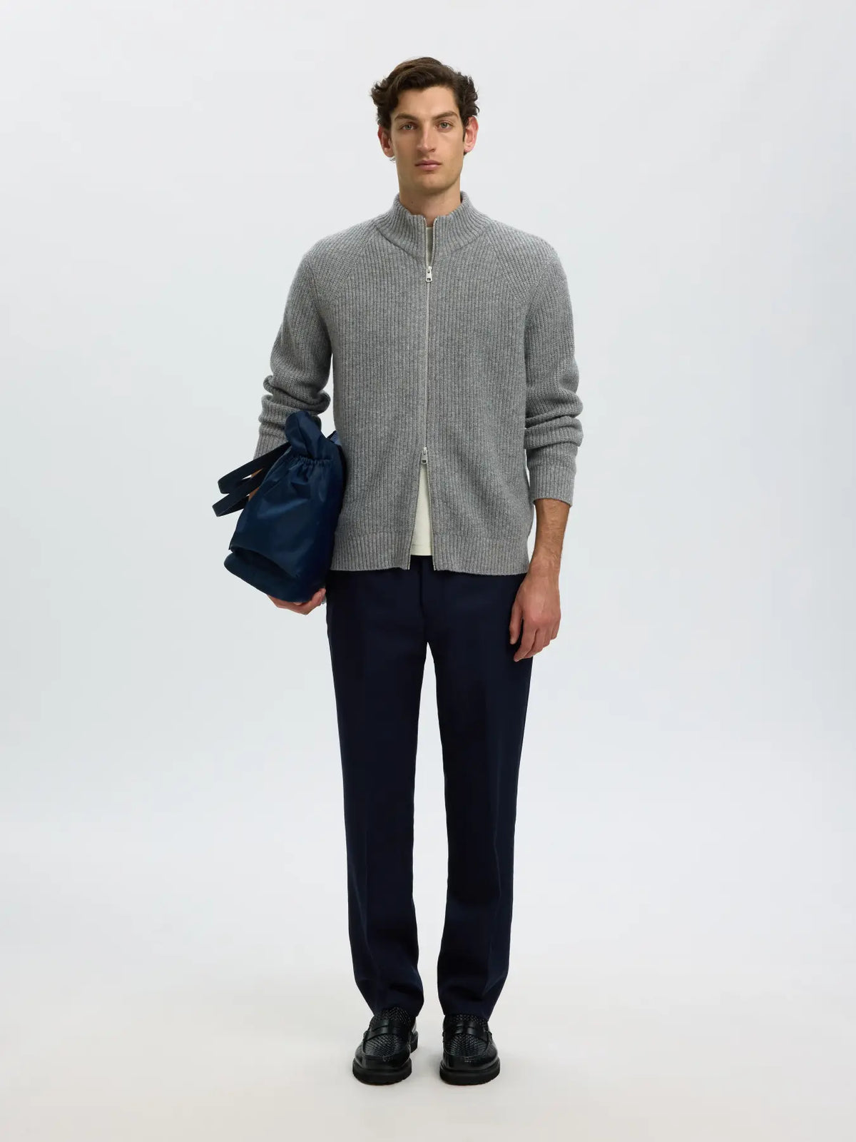 LS KNIT ZIP CARDIGAN